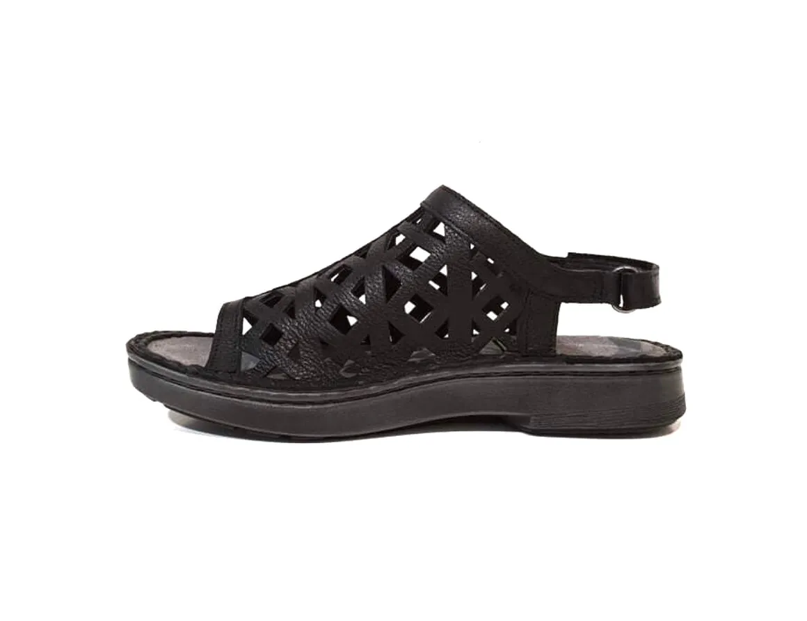 Naot Amadora Black Soft Leather Sandals Made In Israel