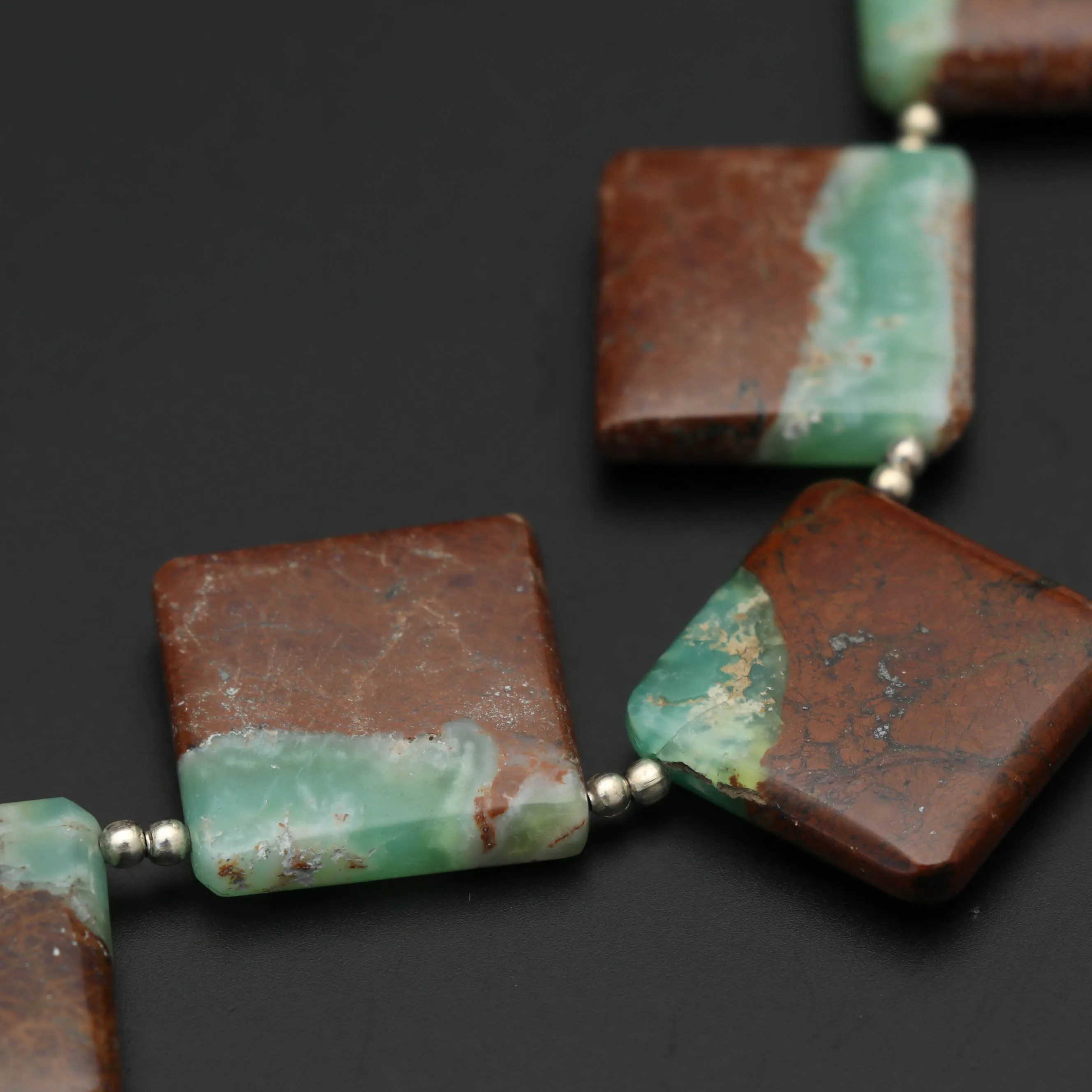 Natural Green Opal Smooth Square Flats Beads - 18x18mm to 20x20mm - Opal Jewelry Making Beads, 8 Inch Full Strand, Price Per Strand