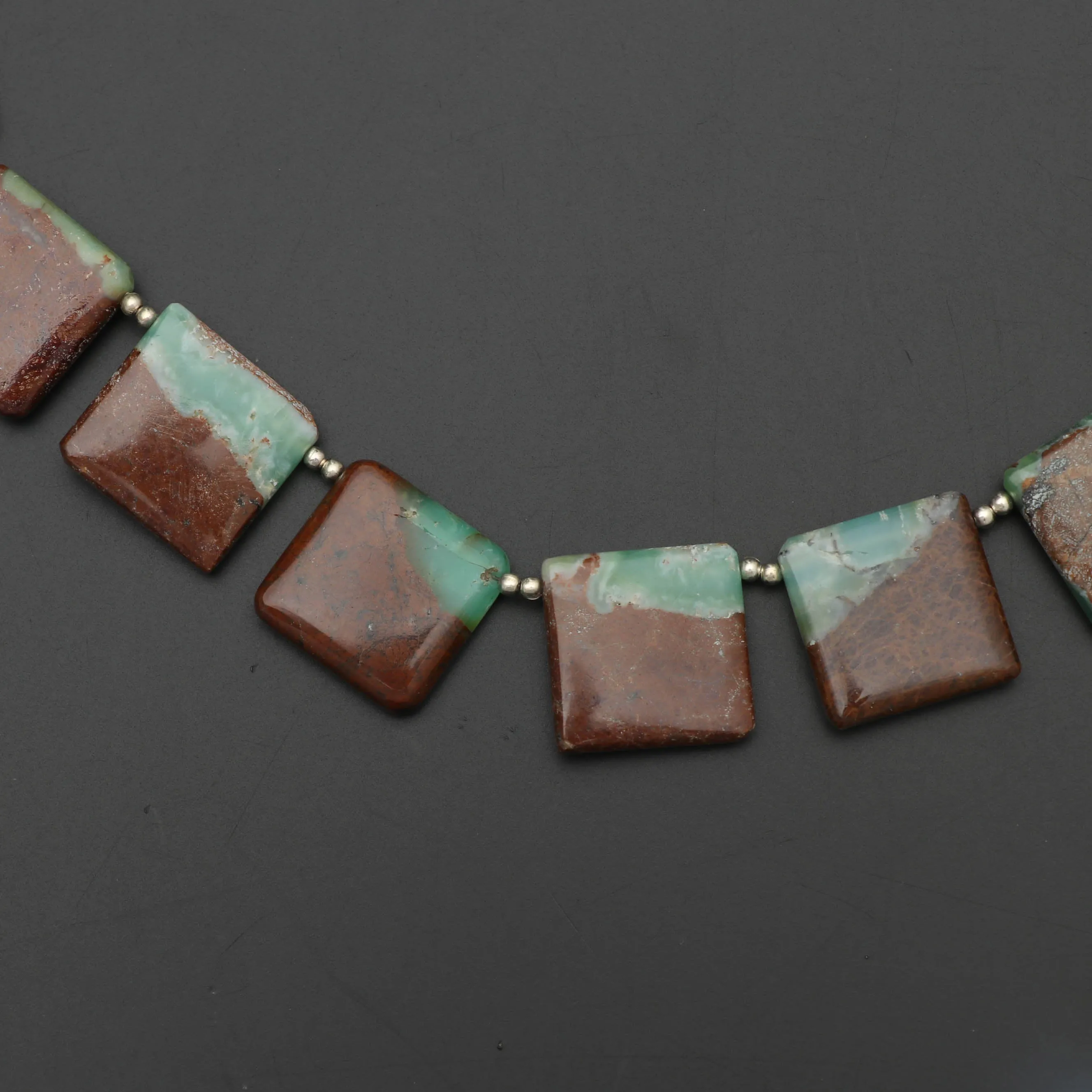 Natural Green Opal Smooth Square Flats Beads - 18x18mm to 20x20mm - Opal Jewelry Making Beads, 8 Inch Full Strand, Price Per Strand
