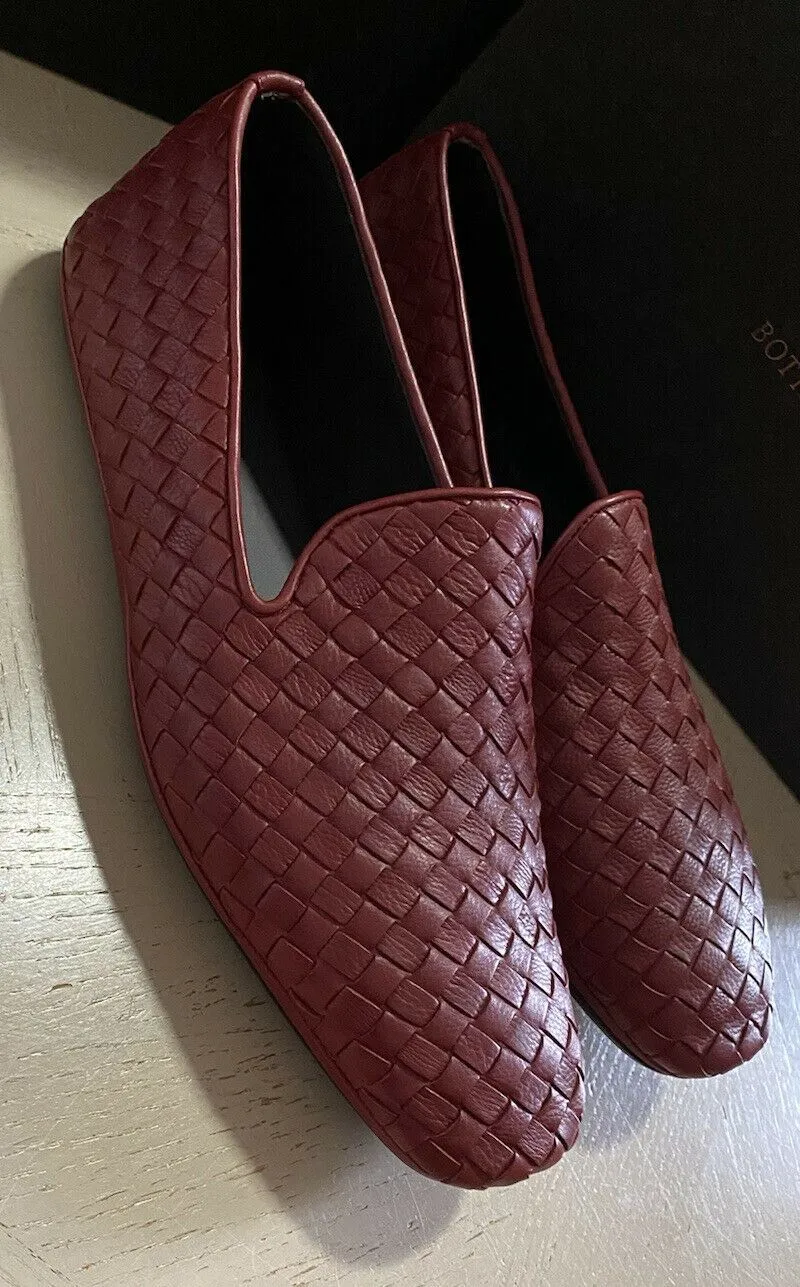 NIB $810 Bottega Veneta Men Leather Loafers Shoes Burgundy/Red 11 US/44 Eu
