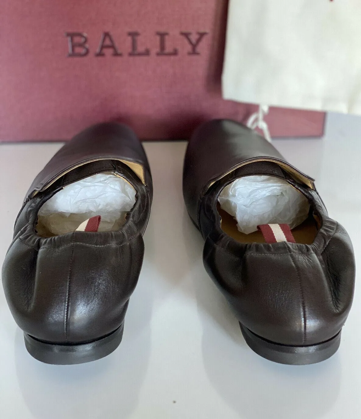 NIB Bally Mens Planker Calf Leather Loafers Coffee 8 US Switzerland 6231386