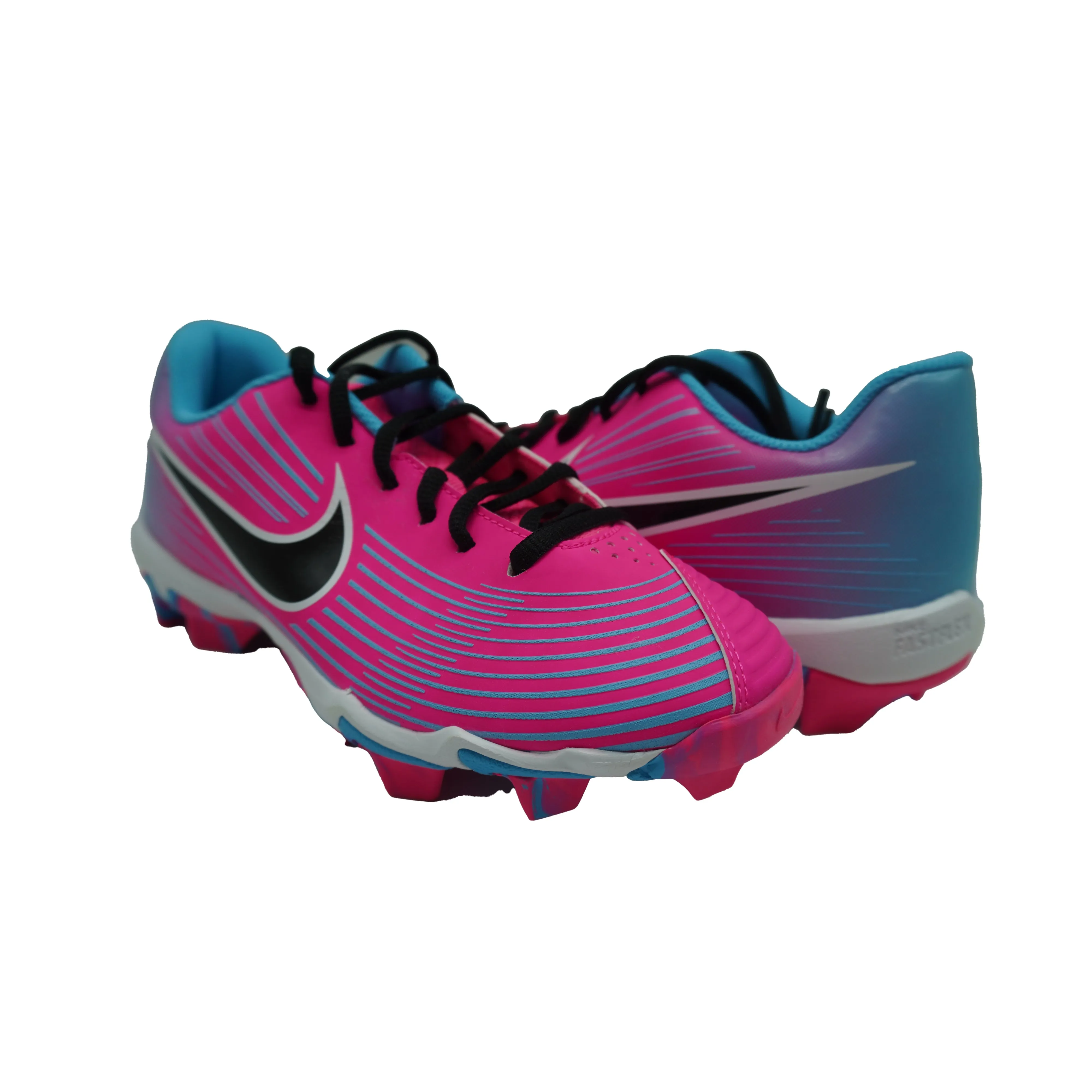Nike Youth Kid's Hyperdiamond 3 Keystone Softball Cleats Pink Blue Size 5Y