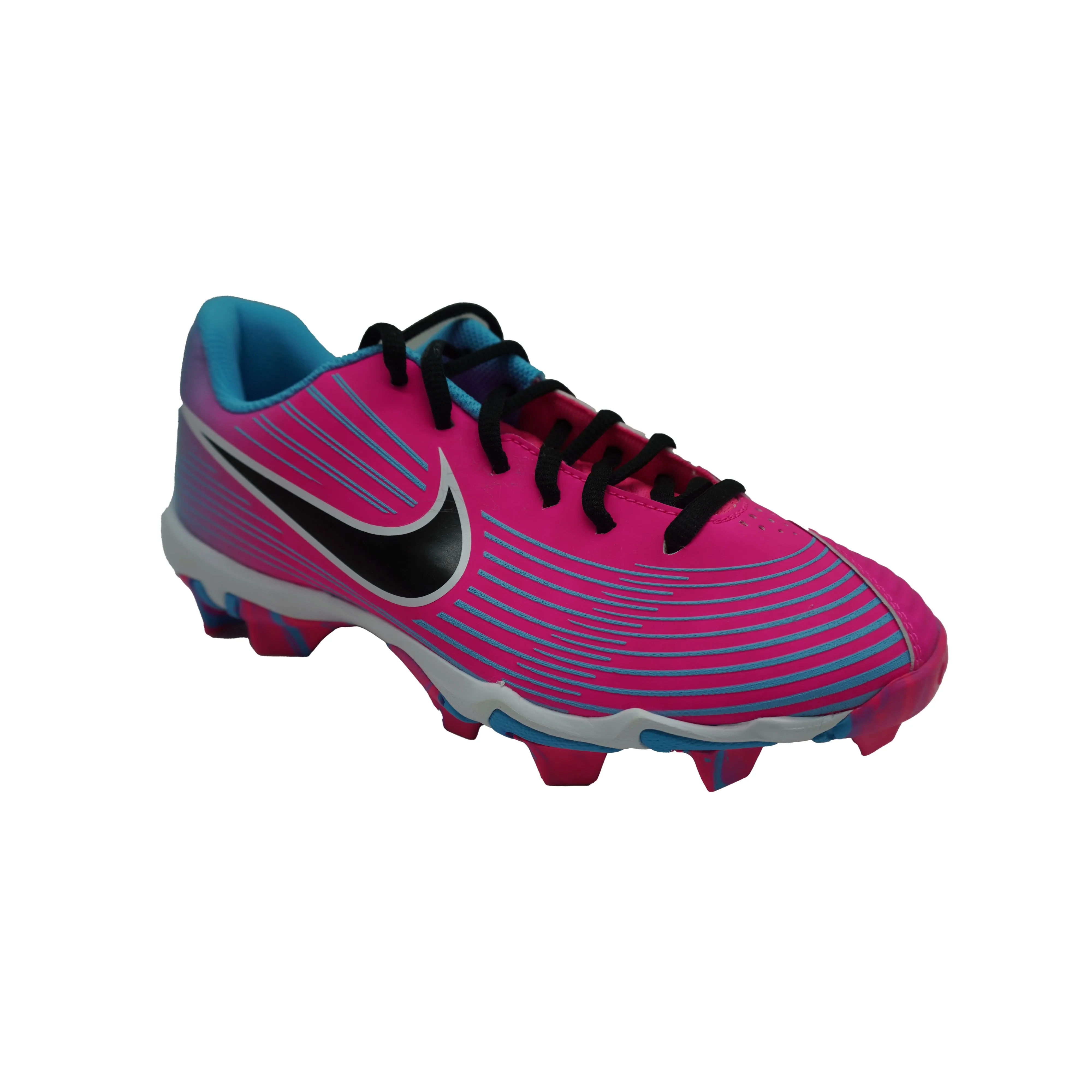 Nike Youth Kid's Hyperdiamond 3 Keystone Softball Cleats Pink Blue Size 5Y