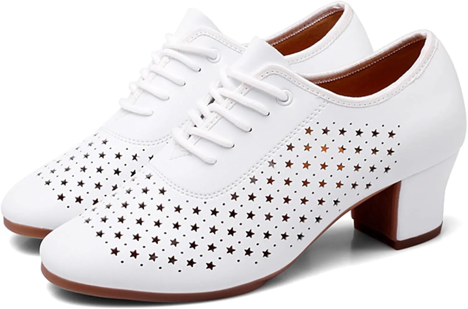 ONAIC Latin Dance Shoes for Womens Lace Up Ballroom Salsa Tango Dance Shoe Performance Modern Salsa Dancing 5Cm Heels