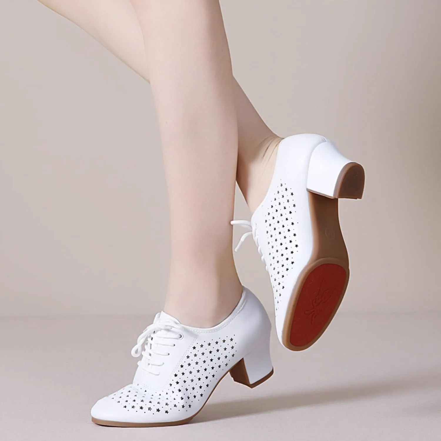 ONAIC Latin Dance Shoes for Womens Lace Up Ballroom Salsa Tango Dance Shoe Performance Modern Salsa Dancing 5Cm Heels