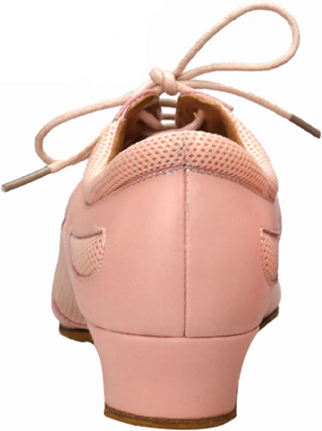 ONAIC Women's Ballroom Dance Shoes Lace-Up Modern Sneakers Leather Mesh Platform Walking Dance Shoes 5.5CM Heel