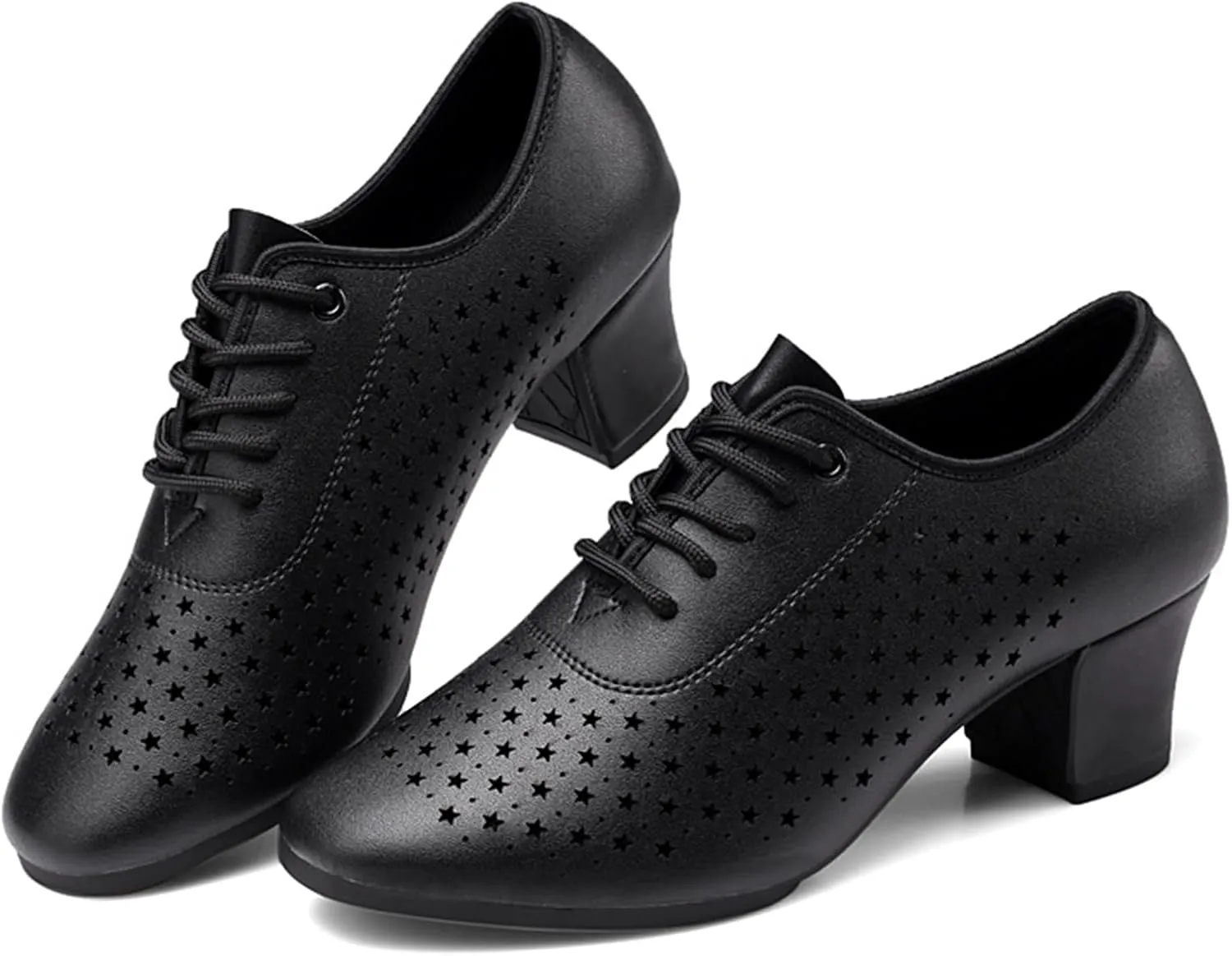 ONAIC Women's Lace-Up Dance Shoes Ballroom Modern Salsa Shoes Professional Performance Dance Shoes 3.5 Heels