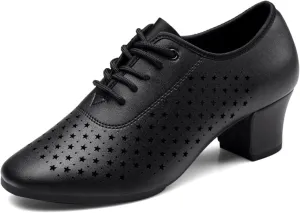 ONAIC Women's Lace-Up Dance Shoes Ballroom Modern Salsa Shoes Professional Performance Dance Shoes 3.5 Heels