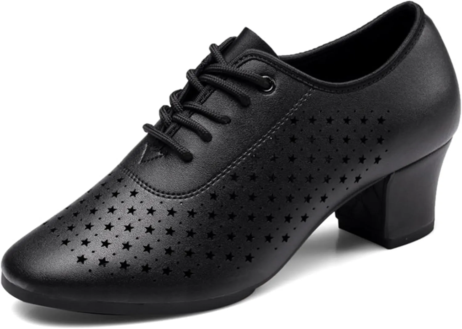 ONAIC Women's Lace-Up Dance Shoes Ballroom Modern Salsa Shoes Professional Performance Dance Shoes 3.5 Heels