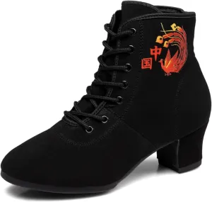 ONAIC Women's Latin Ballroom Dance Shoes 5Cm Heel Modern Salsa Teaching Practice Professional Performance Dance Shoes