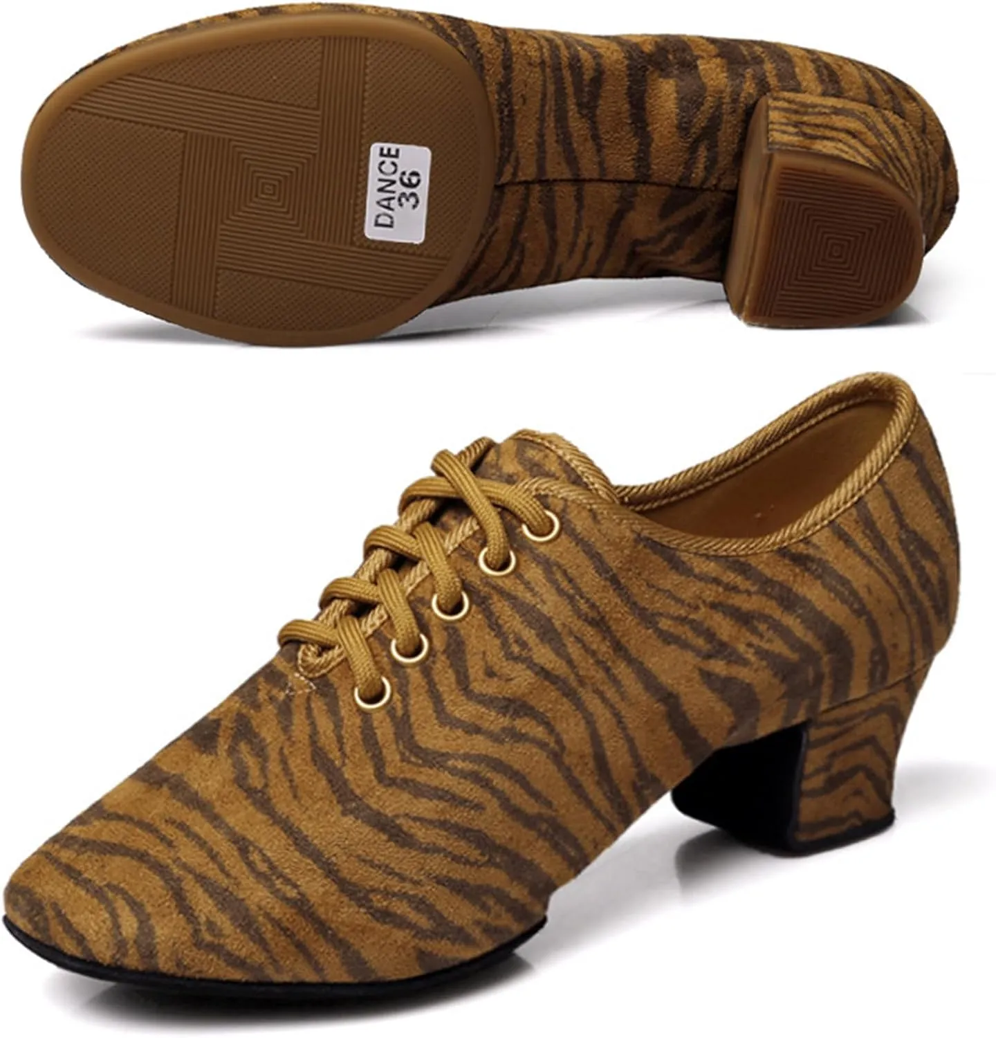 ONAIC Womens Standard Ballroom Dance Shoes Lace Up Practice Latin Dance Shoes Breathable Modern Salsa Dance Performance Shoes