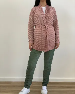 Open Washed Cardigan - Rose