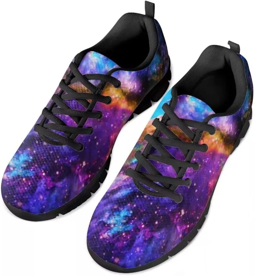 PinUp Angel Cool Galaxy Print Mens Walking Running Shoes Sneakers Casual Lace Up Mesh Shoes
