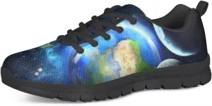 PinUp Angel Cool Galaxy Print Mens Walking Running Shoes Sneakers Casual Lace Up Mesh Shoes
