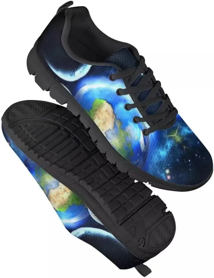 PinUp Angel Cool Galaxy Print Mens Walking Running Shoes Sneakers Casual Lace Up Mesh Shoes