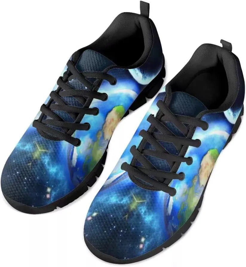 PinUp Angel Cool Galaxy Print Mens Walking Running Shoes Sneakers Casual Lace Up Mesh Shoes