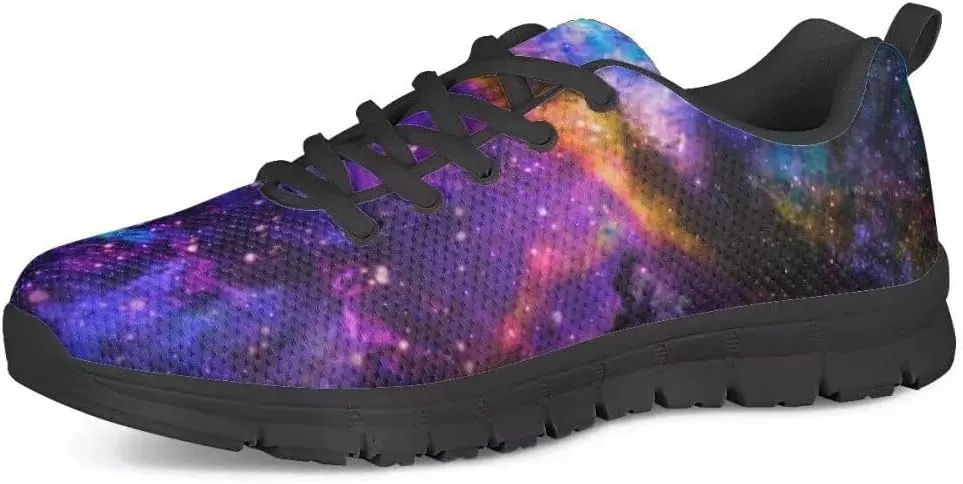 PinUp Angel Cool Galaxy Print Mens Walking Running Shoes Sneakers Casual Lace Up Mesh Shoes