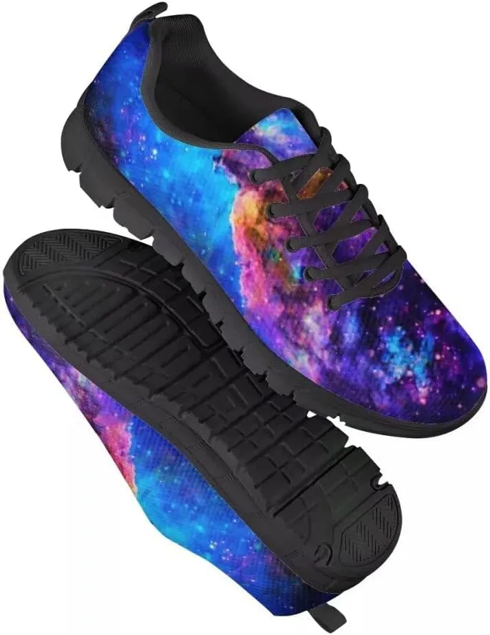 PinUp Angel Cool Galaxy Print Mens Walking Running Shoes Sneakers Casual Lace Up Mesh Shoes