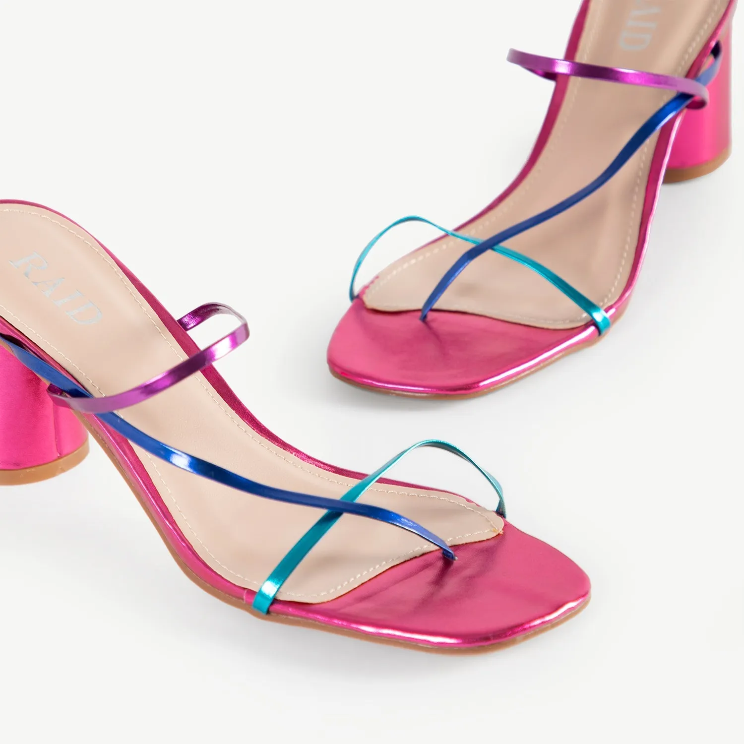 RAID Brioni Heeled Sandal in Pink Multi