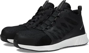 Reebok Work Men's RB4316 Fusion Flexweave Safety Composite Toe Athletic Mid Cut Work Shoe Black and White Industrial & Construction Boot, 13