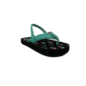 Reef Toddler Girl's Ahi Thong Sandals Ice Cream Cones Black Mint Green Pink 7/8
