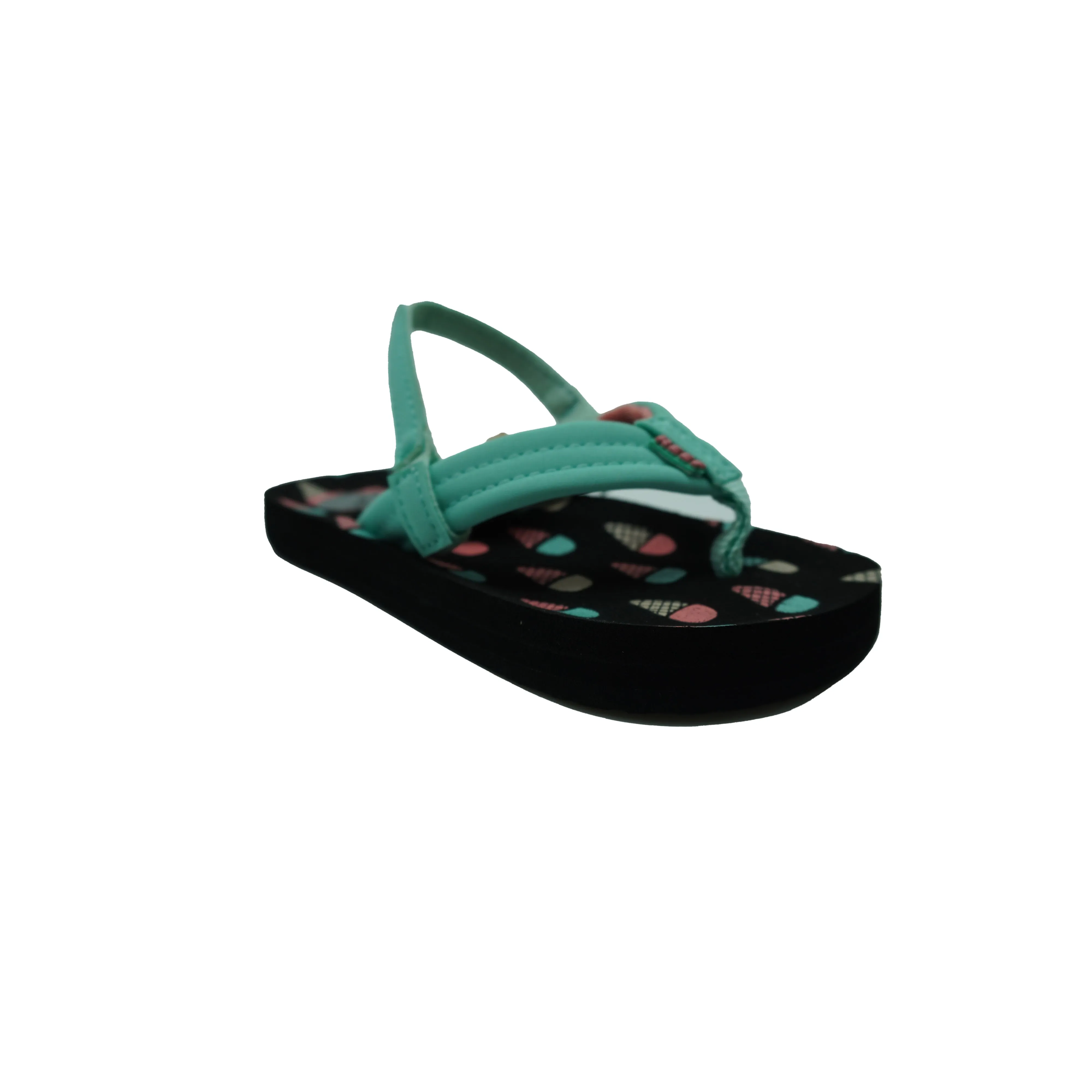 Reef Toddler Girl's Ahi Thong Sandals Ice Cream Cones Black Mint Green Pink 7/8