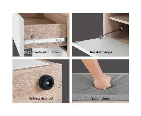 Shoe Cabinet Bench Shoes Storage Organiser Rack Fabric Seat Wooden Cupboard Up to 8 pairs