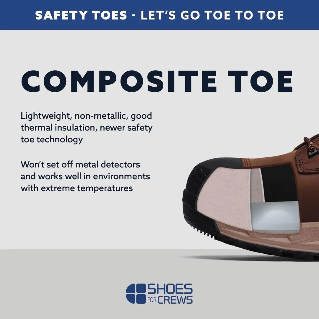 Shoes for Crews ACE Fargo II, Men's, Women's, Unisex Composite Toe (CT) Work Boots, Slip Resistant, Waterproof
