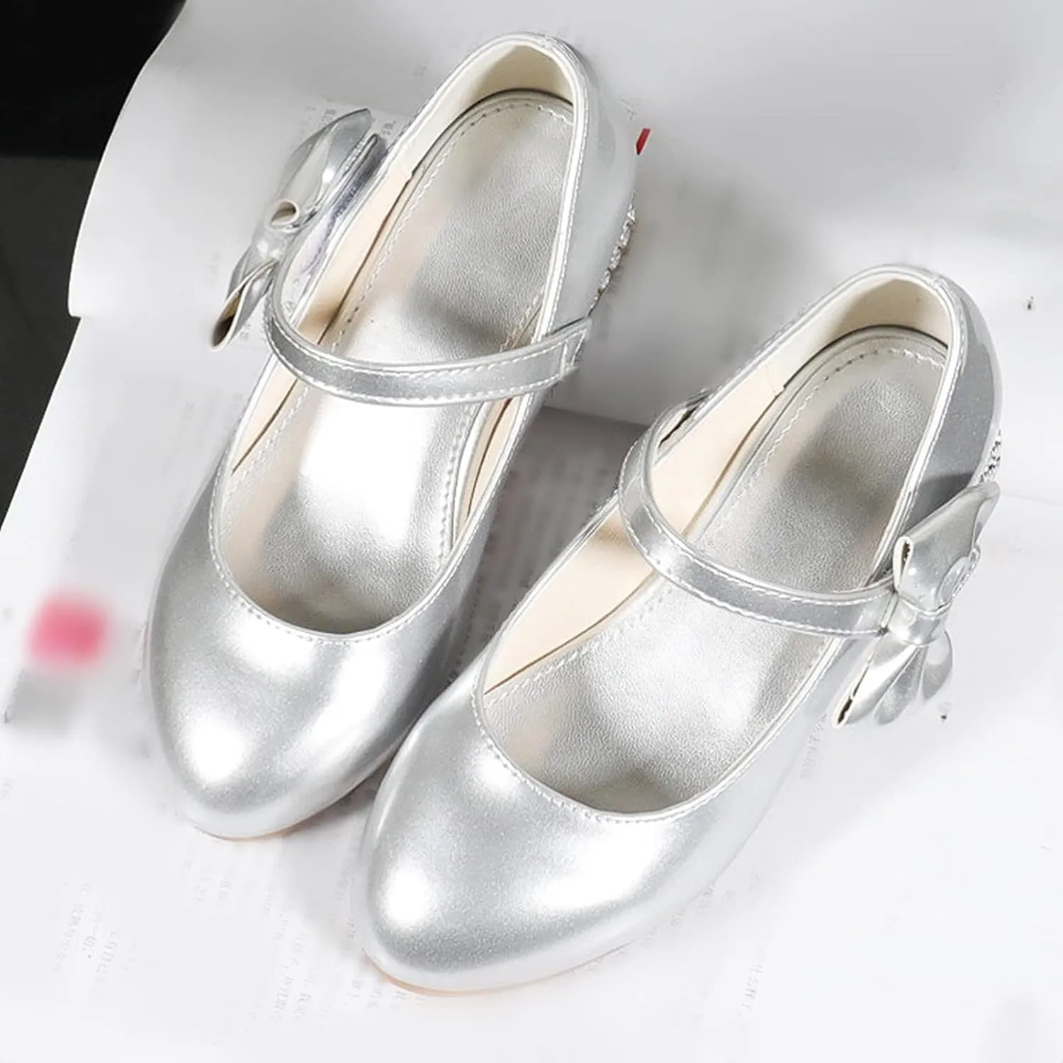 Shoes Low Heel Toddler Girls Dress Shoes Cute Bowknot Patent Mary Jane Flower Girls Wedding School Party Shoes