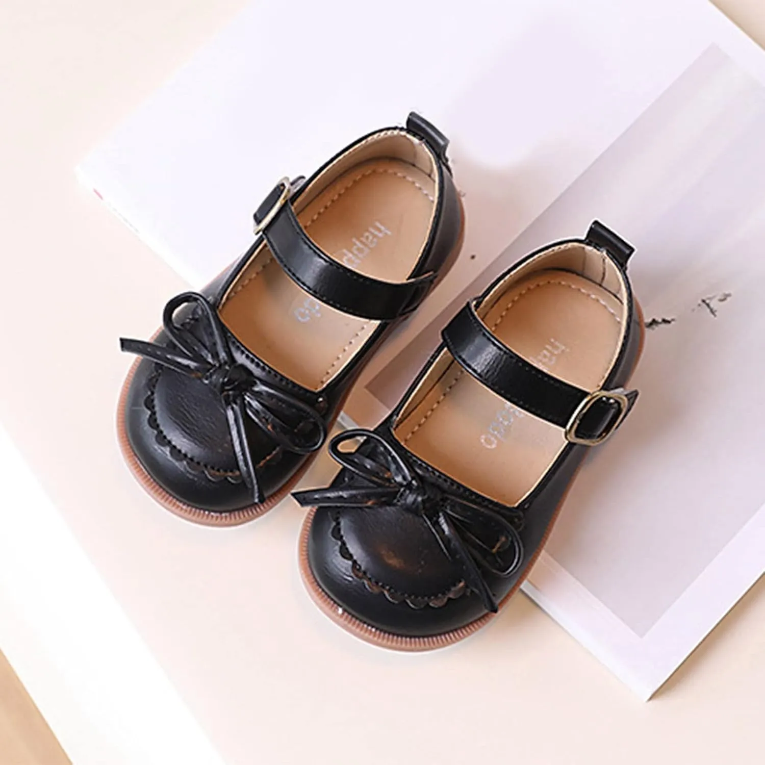 Size 12 Girls Boots Fashion Four Seasons Children Casual Shoes Girls Leather Shoes Flat Bottom Girl Costume Boot Covers