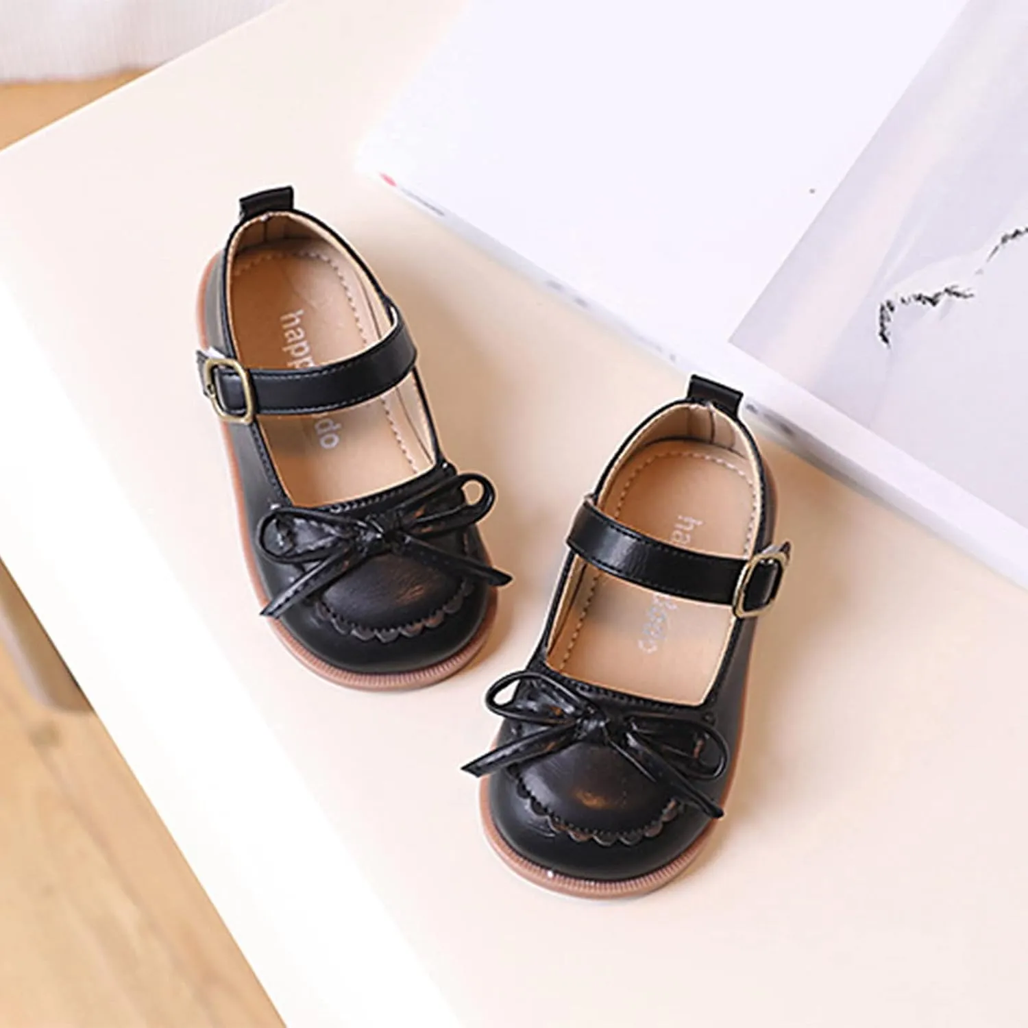 Size 12 Girls Boots Fashion Four Seasons Children Casual Shoes Girls Leather Shoes Flat Bottom Girl Costume Boot Covers