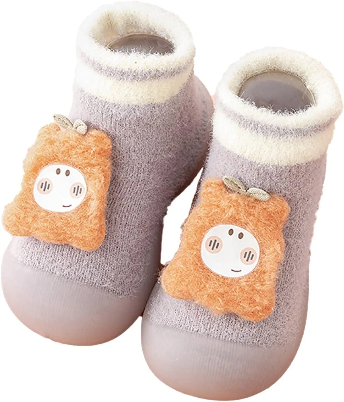 Size 5 Baby Boy Boots Infant Toddle Footwear Winter Toddler Shoes Soft Bottom Indoor Non Slip Warm Cartoon Bear Floor Socks Shoes Baby Girl Shoes New Born
