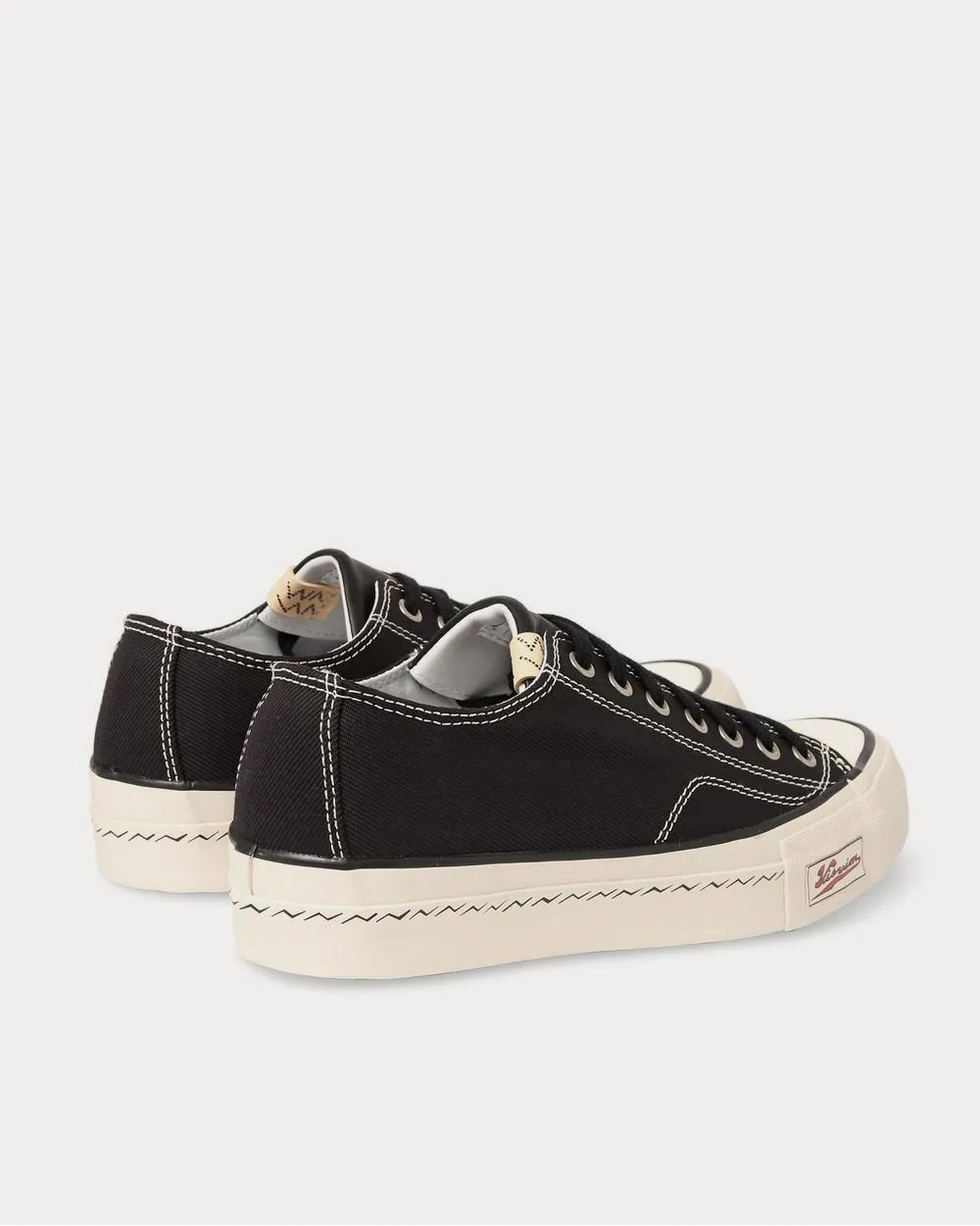 Skagway Leather-Trimmed Canvas  Black low top sneakers