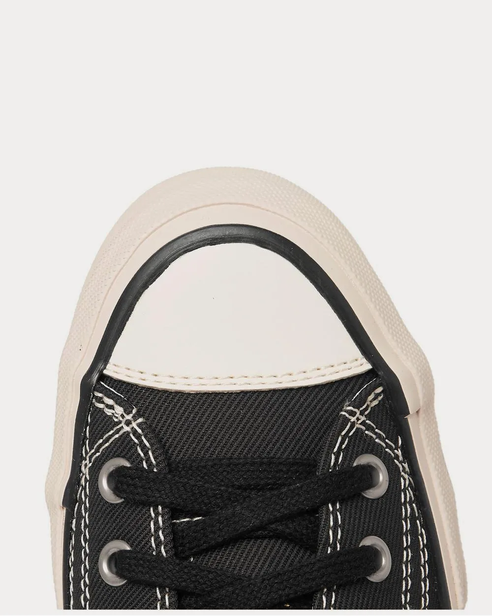 Skagway Leather-Trimmed Canvas  Black low top sneakers