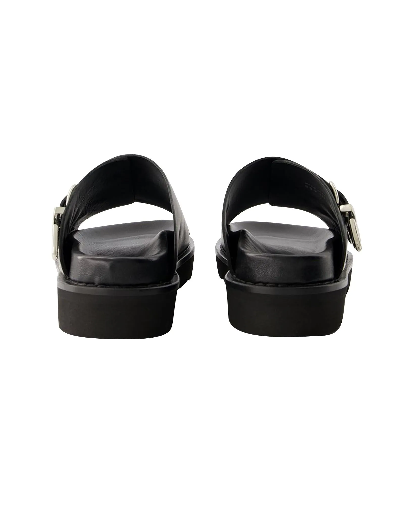 Smooth Calfskin Ankle Strap Sandals - Round Toe - Leather Sole