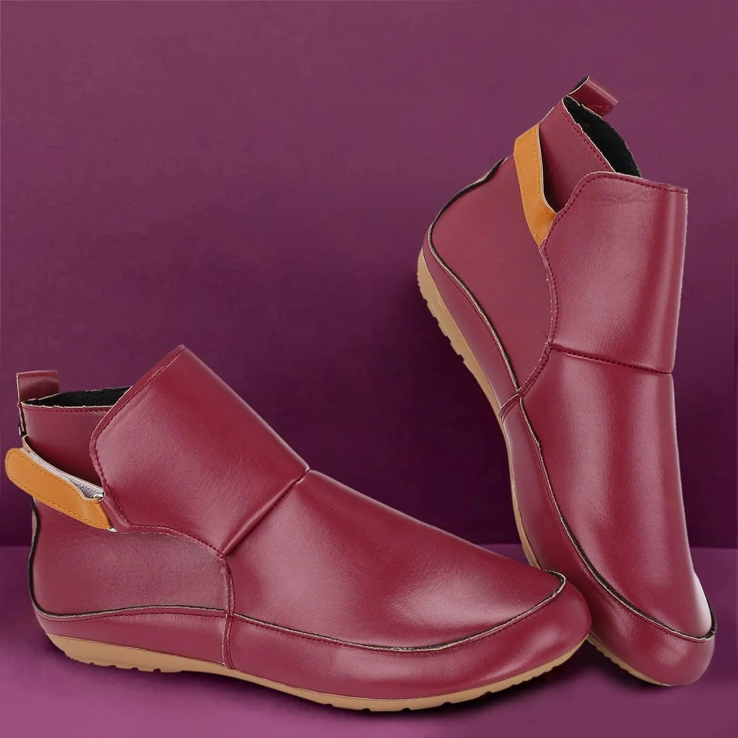 Snow Boots for Women Ankle Heel Booties for Women Womens Cowgirl Boots Square Toe Womens Bootie Round Toe Non Slip Slip On Closed Toe Wide Fit Available