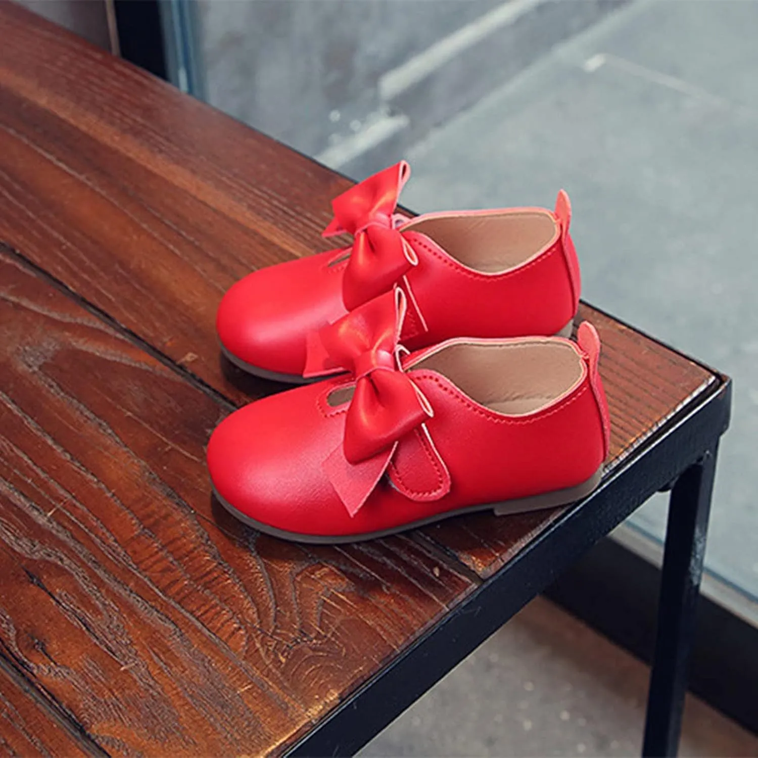Snow Shoes for Kids Fashion Autumn Girls Casual Shoes Flat Light Hook Loop Solid Color Bow Toddler Girl Boots Size
