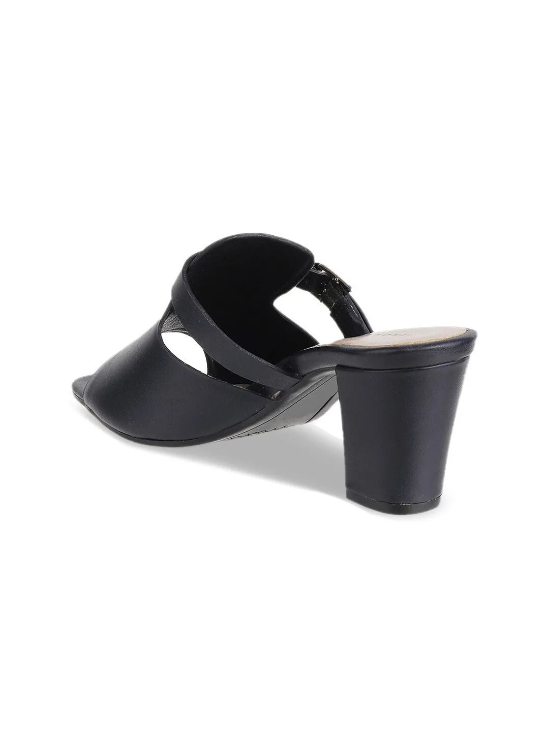 Solid Block Heel Mules