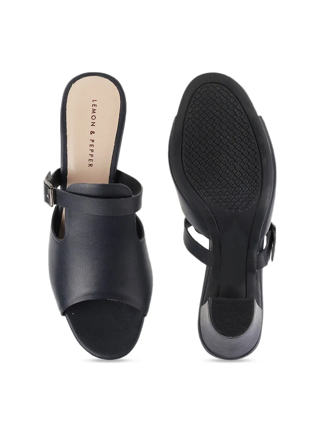 Solid Block Heel Mules