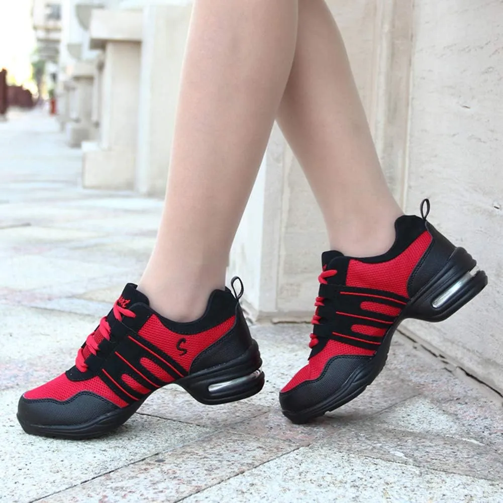 SWDZM Women's Dance Shoes,Breathable Fashion Sneakers,Split-Sole Dance Jazz Shoes,Mesh Outdoor Shoes 729