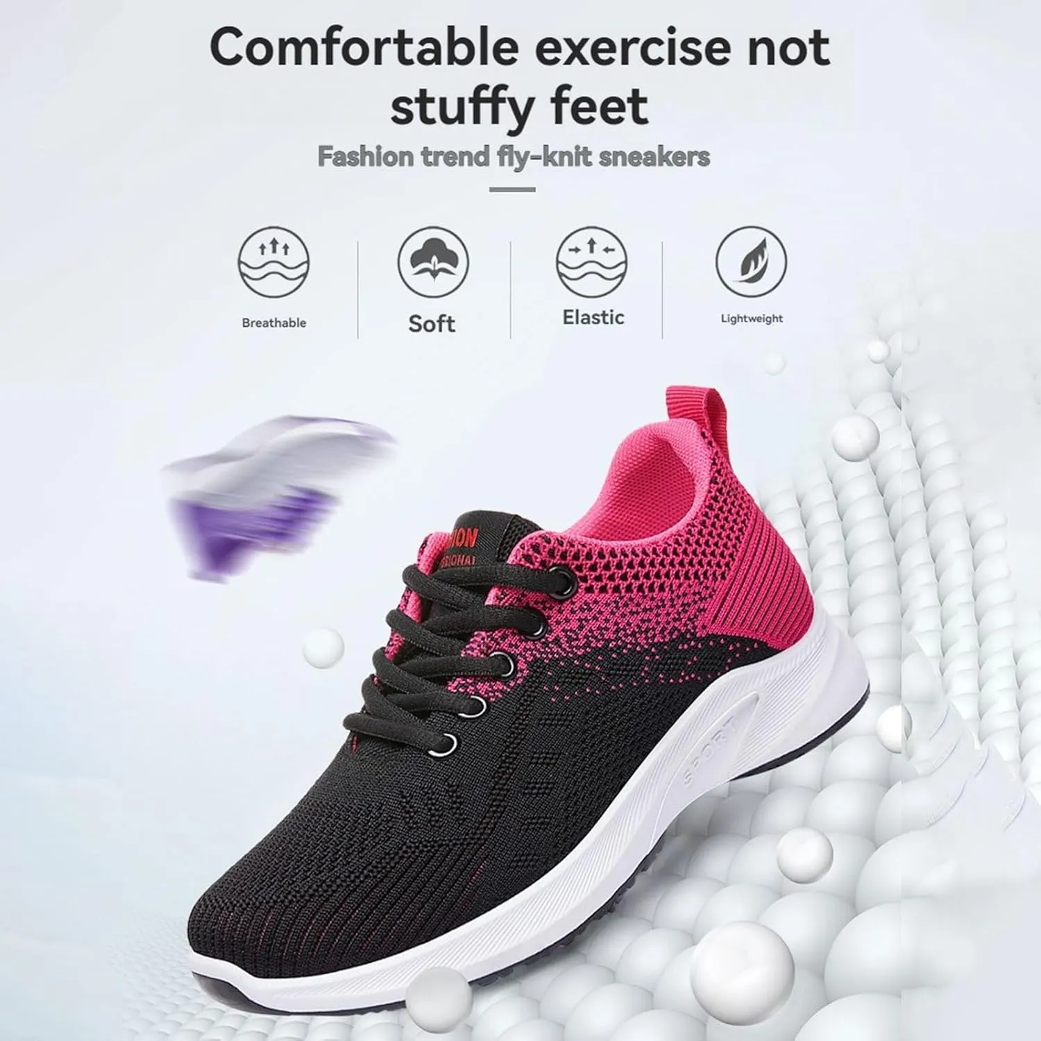 Tennis Shoes for Women, Womens Fashion Sneakers Comfort Wear Orthowear Shoes, Air Cushion Mesh Breathable Sneakers Walking Shoe for Workout Sports Tenis para Mujeres