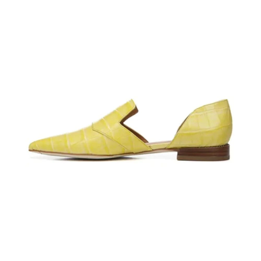 Toby Yellow Leather Franco Sarto d'Orsay Flats