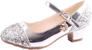 Toddler Girls Mary Jane Dress Shoes Rhinestones Sparkle Flower Girl Wedding Low Heels Toddler Girls Pump Shoes