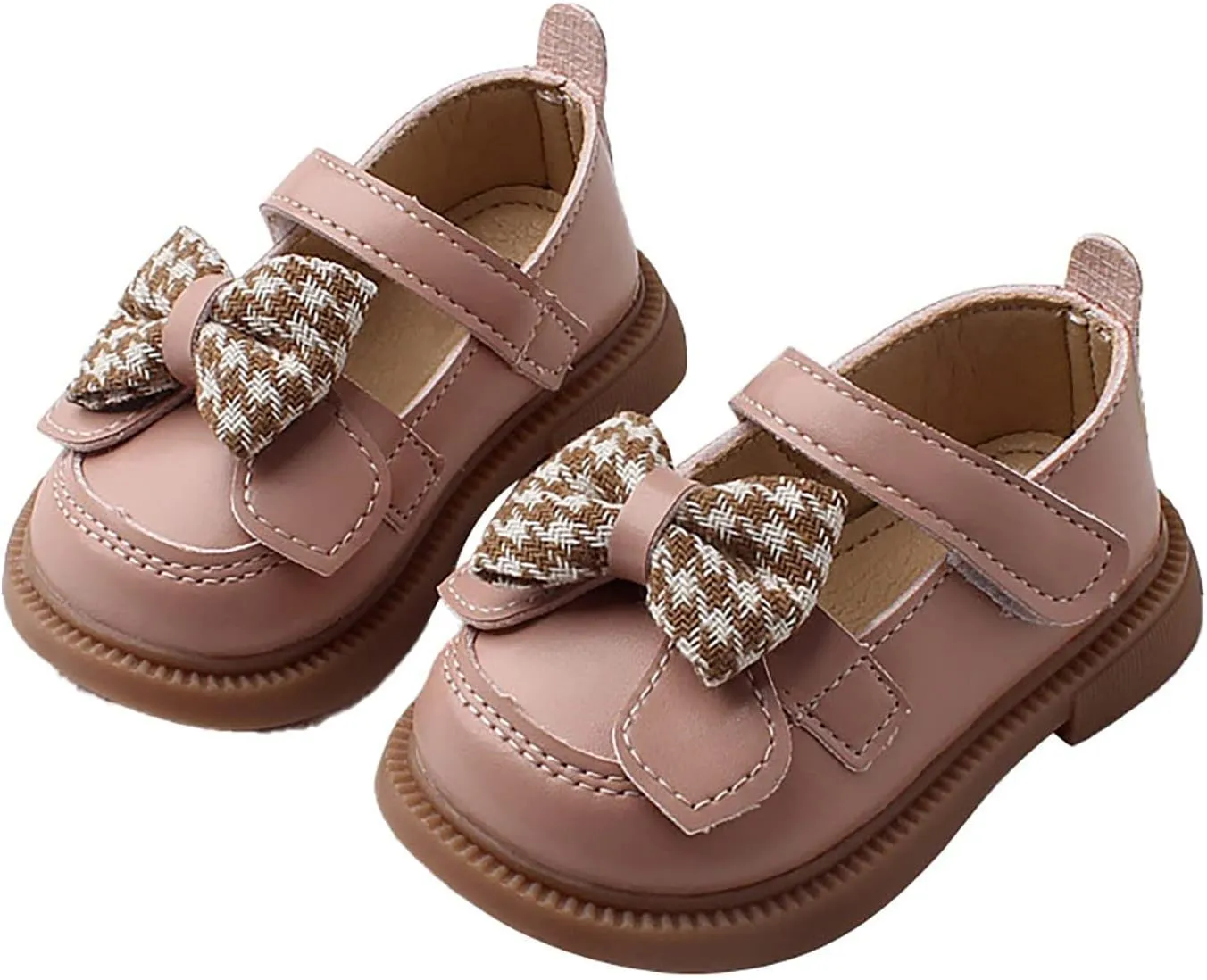 Toddler Girls Mary Jane Shoes Platform Slip On Chunky Heel Leather Flats Round Toe School Uniform Dress Shoes