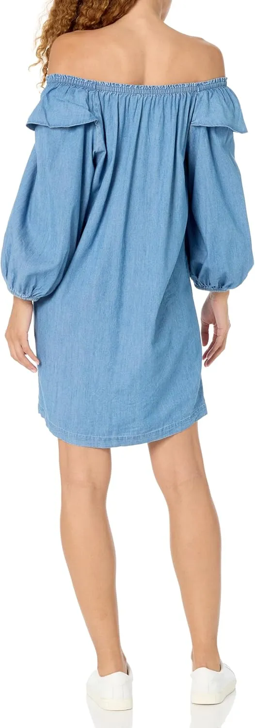 Tommy Hilfiger Women's Long Sleeve Solid Off The Shoulder Dress