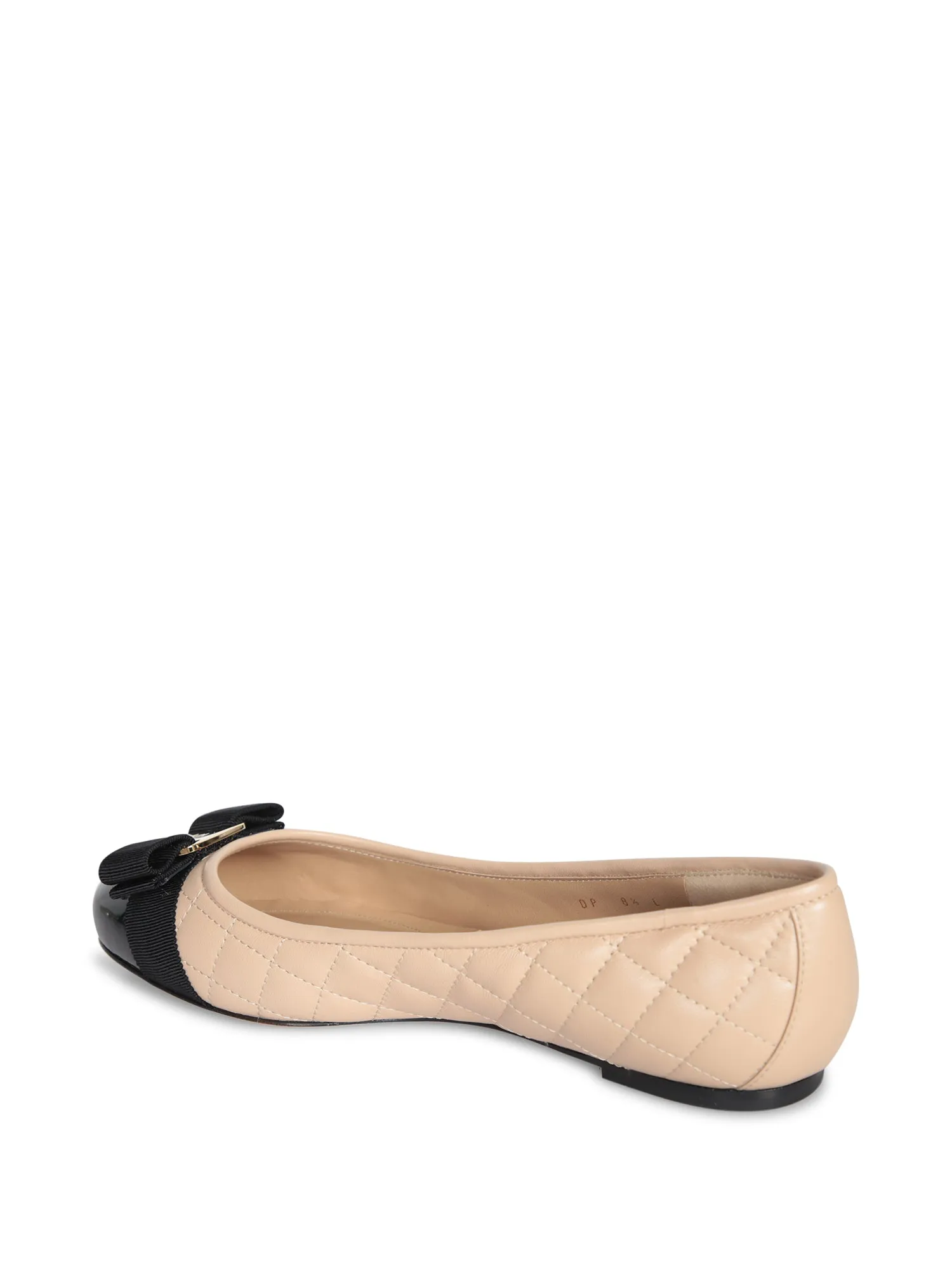 Vara Quilted Flat in Beige and Black