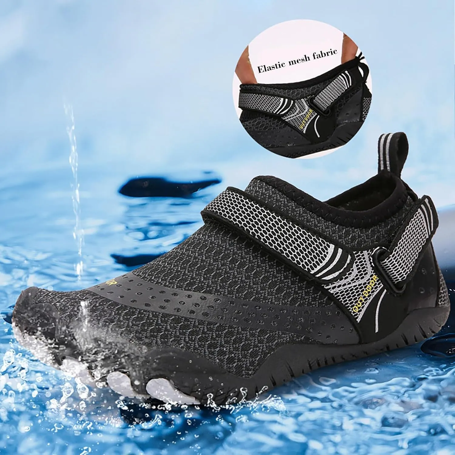 Water Shoes for Women Closed Toe Non Slip Womens Water Hiking Shoes Water Shoes Men Wide Width Quick Drying Sports Aqua Shoes for Pool Beach Surf Water Park Yoga