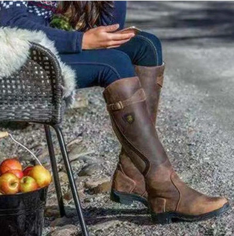 Waterproof & Durable Leather Long Boots