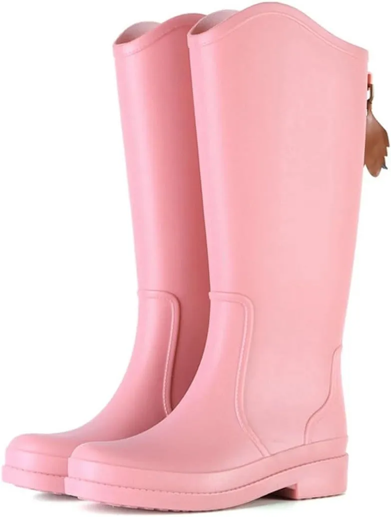 Women Rubber Rainboots Rain Boots Slip-On Rubber For Shoes Waterproof Non-Slip Wear-Resistant Water Boots