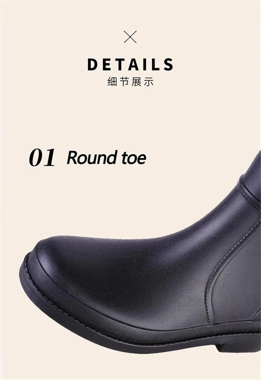 Women Rubber Rainboots Rain Boots Slip-On Rubber For Shoes Waterproof Non-Slip Wear-Resistant Water Boots